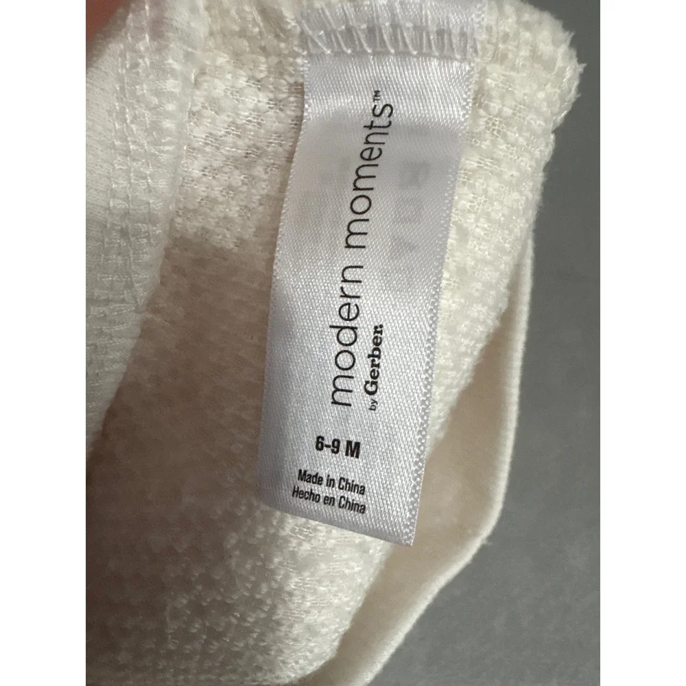 Modern Moments Gerber Kids Cream Sherpa Fleece 2pc Button Top & Pants Set 6-9M